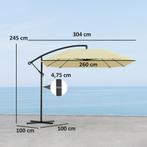 TRUUSK Alu Parasol Ø 260 cm - Waterdicht - Met Standaard - K, Verzenden, Nieuw