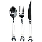 KS TOOLS 3 Delige Bestek-set Mes Vork Lepel Ideale Cadeau..., Ophalen of Verzenden, Nieuw