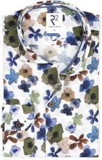 R2 Overhemd Linnen Bloemenprint Multicolor maat M Heren, Kleding | Heren, Overhemden, Verzenden, Nieuw, Blauw, R2 Amsterdam