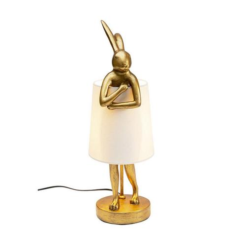 *WOONWINKEL* Kare Design Rabbit Gold/White Tafellamp Konijn, Huis en Inrichting, Lampen | Tafellampen, Nieuw, Verzenden
