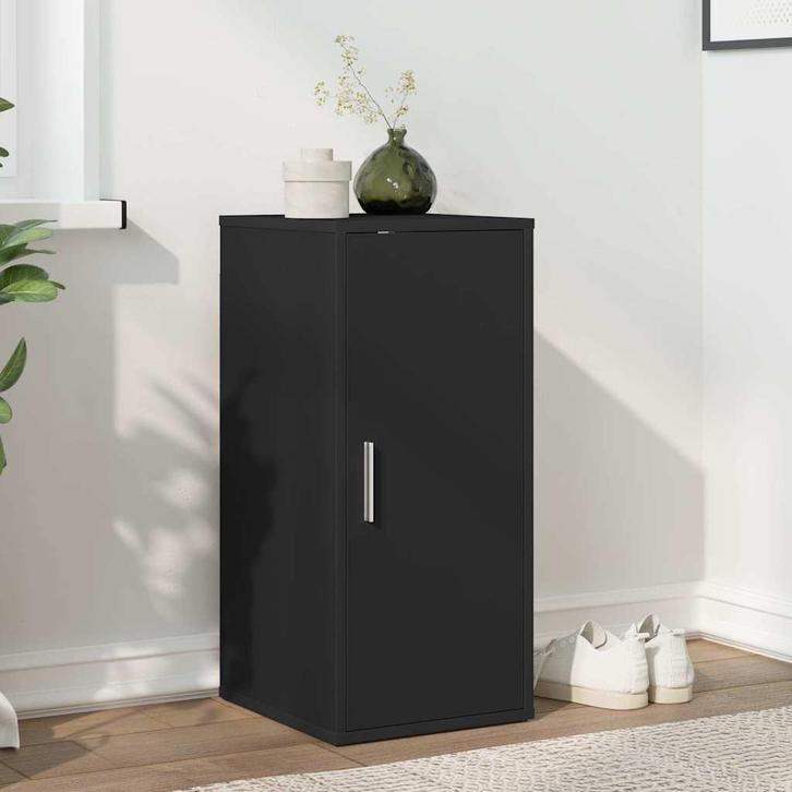 vidaXL Schoenenkast 32x35x70 cm bewerkt hout zwart, Huis en Inrichting, Kasten | Schoenenrekken, Nieuw, Verzenden