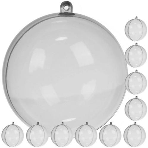 Ruhhy Transparante Kerstballen 12 cm - Set van 10 - DIY K..., Diversen, Kerst, Nieuw, Ophalen of Verzenden