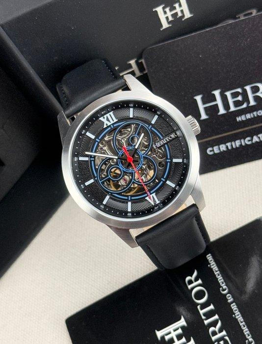 Heritor - Automatic Jomas Semi-Skeleton - Silver/Black -, Sieraden, Tassen en Uiterlijk, Horloges | Heren