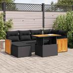 vidaXL 7-delige Loungeset met kussens poly rattan acacia, Tuin en Terras, Tuinsets en Loungesets, Verzenden, Nieuw, Rotan, Loungeset