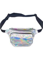 Zilveren Holografische Heuptas Fanny Pack Twee Vakken Zwarte, Nieuw, Overige typen, Ophalen of Verzenden, Overige kleuren