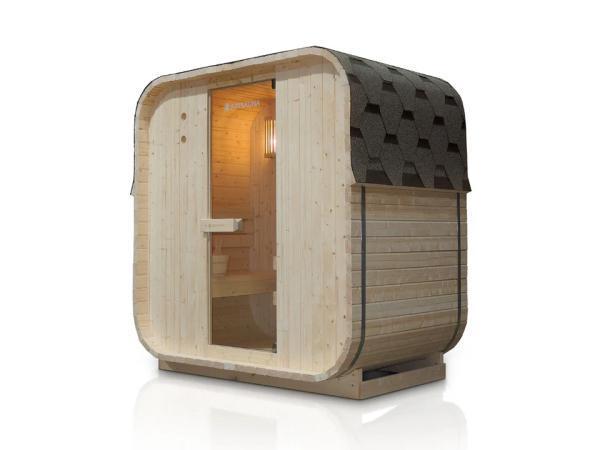 Veiling - Vierkante Barrelsauna Nolvik - 120x185x194 cm, Sport en Fitness, Sauna