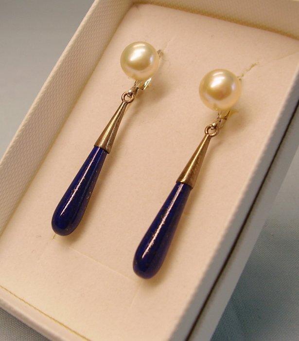 Zonder Minimumprijs - Oorbellen Zilver - 19.80ct. tw. Lapis, Sieraden, Tassen en Uiterlijk, Oorbellen