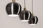 Rietveld Hanglampen - Staalgrijs, Goud - Staal, Metaal, Alum, Huis en Inrichting, Lampen | Hanglampen, Verzenden, Nieuw