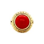 Gouden ring met bloedkoraal 14 krt, Ophalen of Verzenden, Nieuw