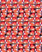 Viscose Satijn Abstract Koraal, Nieuw, Overige kleuren