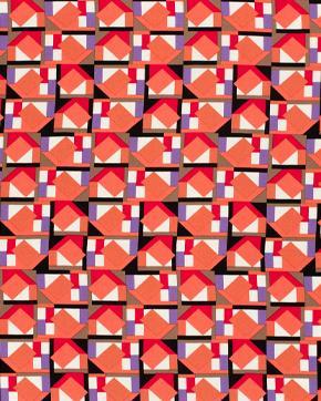 Viscose Satijn Abstract Koraal, Hobby en Vrije tijd, Stoffen en Lappen, Overige kleuren, Nieuw