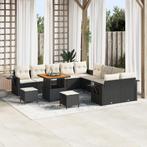 vidaXL 13-delige Tuinbankenset met kussens poly rattan, Tuin en Terras, Verzenden, Nieuw, Rotan