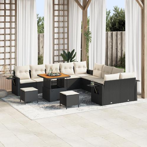 vidaXL 13-delige Tuinbankenset met kussens poly rattan, Tuin en Terras, Tuinsets en Loungesets, Nieuw, Rotan, Verzenden