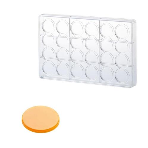 Martellato Chocolademal Circle Disk (24x) Ø33x4mm, Hobby en Vrije tijd, Taarten en Cupcakes maken, Nieuw, Verzenden