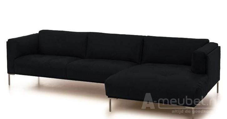 Loungebank Bern - loungebanken - Zwart, Huis en Inrichting, Banken | Sofa's en Chaises Longues, Nieuw, Leer