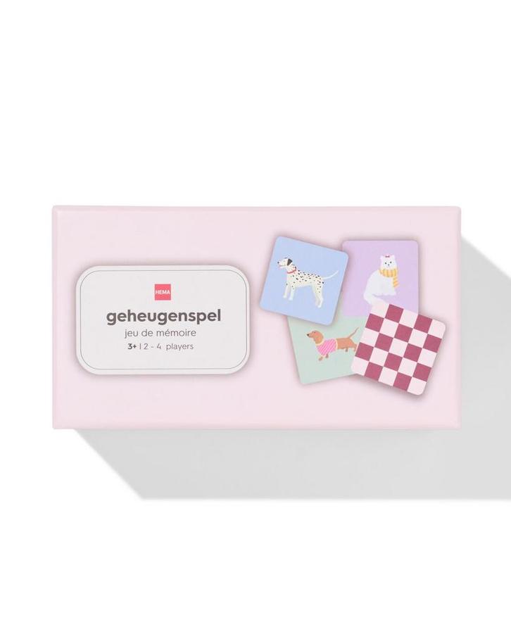 HEMA Geheugenspel katten en honden roze/aubergine, Hobby en Vrije tijd, Gezelschapsspellen | Overige, Nieuw, Verzenden