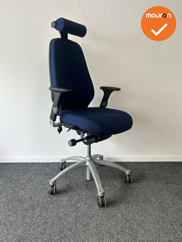 RH Logic 400 XL - Blauwe stoffering  - Zilvergrijs voetkruis, Zakelijke goederen, Kantoor en Winkelinrichting | Kantoormeubilair en Inrichting