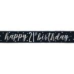 Banner 21 Jaar Zwart 2,74m, Hobby en Vrije tijd, Feestartikelen, Verzenden, Nieuw