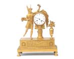 Bronzen vuurvergulde schouwpendule, ca. 1820-1830, Gebruikt