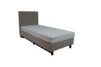 Eenpersoons Boxspring Basic 90x200 cm - Beige - Inclusief, Verzenden, Nieuw, Matras