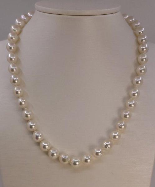 Zonder Minimumprijs - Halsketting 9x9,5mm Akoya-parels, Sieraden, Tassen en Uiterlijk, Kettingen
