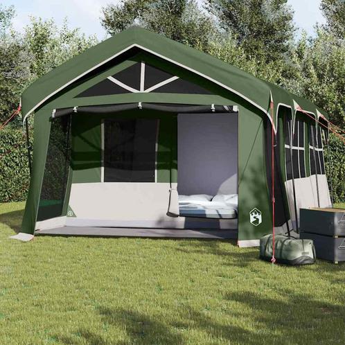 vidaXL Tenten met dak Groen 620 x 322 x 240 cm Polyester, Caravans en Kamperen, Tenten, Nieuw, Verzenden
