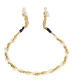 Diadeem Gedraaid Parel Kralen Ketting Sliertjes Wit Goud, Nieuw