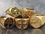 Memento Mori religieus / schedel / Masonic ring - 24kt goud, Antiek en Kunst