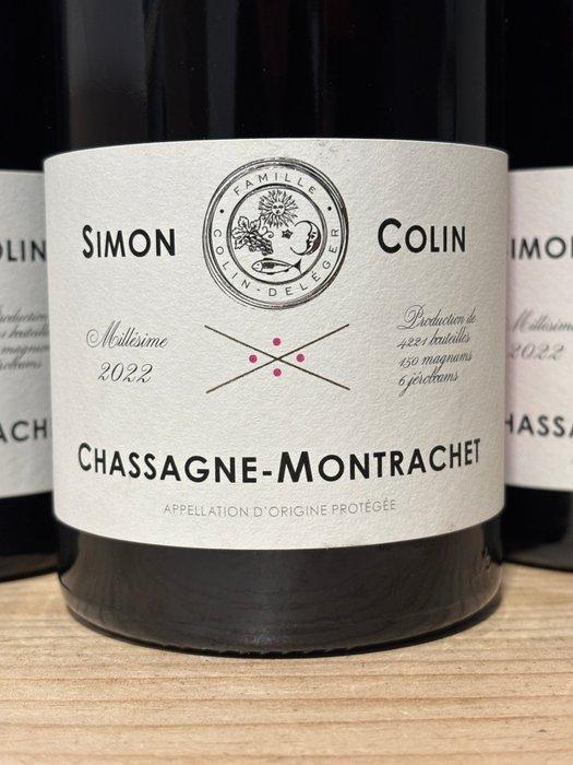 2022 Simon Colin - Chassagne-Montrachet - 3 Flessen (0.75, Verzamelen, Wijnen