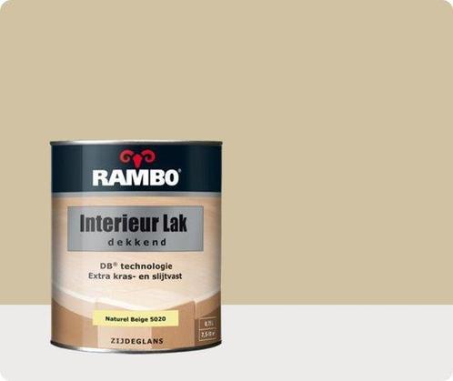Rambo Interieur Lak Dekkend Zijdeglans - Naturel Beige 50..., Doe-het-zelf en Verbouw, Verf, Beits en Lak, Lak, Beige, Nieuw, Minder dan 5 liter