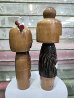 Beeldje, Kokeshi Dolls - 22.5 cm - Hout