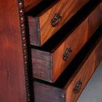 Commode laat Victoriaans met bureau en groen ingelegd leder, Antiek en Kunst, Antiek | Kantoor en Zakelijk, Ophalen of Verzenden