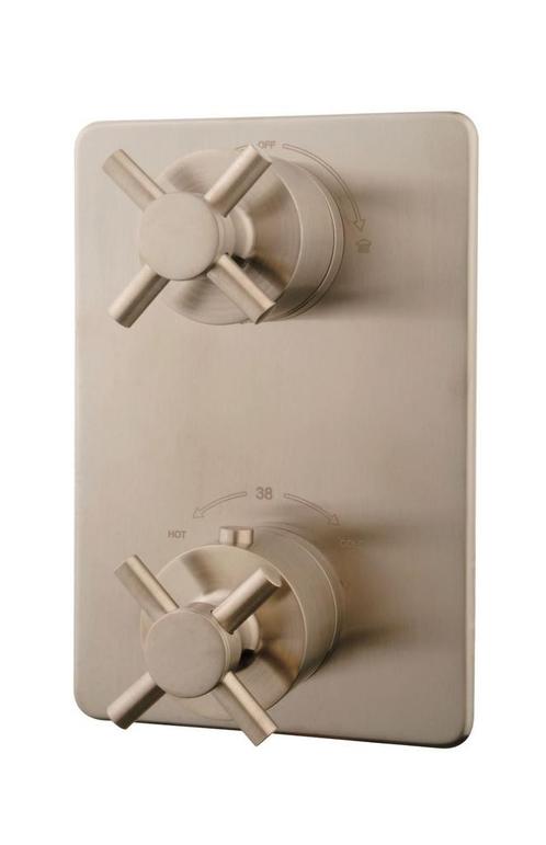 Cross afbouwdeel therm. 2 weg RVS Look, Doe-het-zelf en Verbouw, Sanitair, Kraan, Nieuw, Ophalen of Verzenden