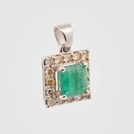 Zonder Minimumprijs - Hanger 14 kt. - 1.21ct. tw. Smaragd, Sieraden, Tassen en Uiterlijk, Antieke sieraden