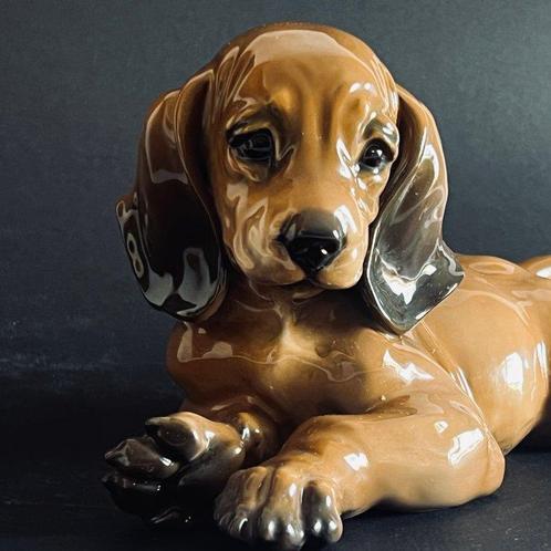 Rosenthal - Fritz Heidenreich 1949 - Figuur - Teckel - 21cm, Antiek en Kunst, Antiek | Glas en Kristal