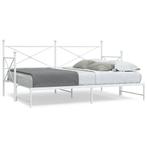 vidaXL Slaapbank met onderschuifbed zonder matras 90x200 cm, 90 cm, Eenpersoons, Verzenden, Wit
