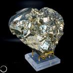 Zeldzaam natuurlijk gouden kubus kristal pyriet Hart-, Verzamelen, Mineralen en Fossielen
