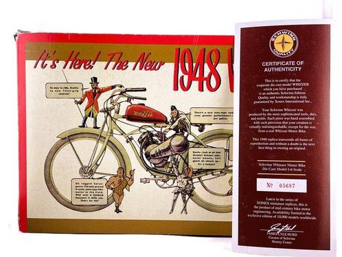 Schwinn WHIZZER 1:6 - Modelauto - 1948 Schwinn Whizzer Motor, Hobby en Vrije tijd, Modelauto's | 1:5 tot 1:12