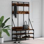 vidaXL Kledingrek met schoenenrek 100x40x184 cm gerookt, Verzenden, Nieuw