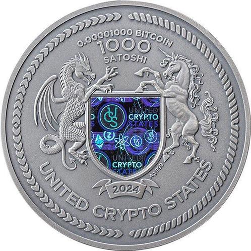 Verenigde Crypto-Staten. 1000 Satoshi 2024 Binary Bull -, Postzegels en Munten, Munten | Europa | Niet-Euromunten