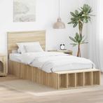 vidaXL Bedframe met plank Sonoma Eiken 90 x 190 cm Bewerkt, Verzenden, Nieuw