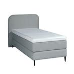 Mörgenn Bouclé Eenpersoons Boxspring Grijs 90x200, Verzenden, Nieuw, Grijs, Modern