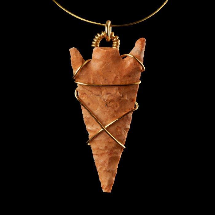 Neolithisch Steen Pijlpuntenhanger met koperdraad (Zonder, Antiek en Kunst, Antiek | Overige Antiek