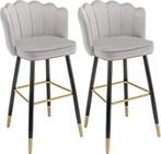 Wahson Luxe fluwelen barkrukken aanrechtstoelen set van 2 on, Verzenden, Zo goed als nieuw