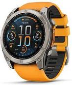 Garmin Fenix 8 51 mm titanium met oranje polsband [wifi,, Verzenden, Zo goed als nieuw
