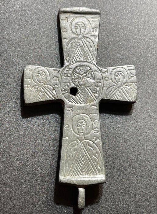 Byzantijns Brons Exclusief kruis* met afbeeldingen van Jezus, Antiek en Kunst, Antiek | Overige Antiek