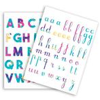 Stickers - Gekleurd Alphabet - Blokletters & Geschreven Lett, Hobby en Vrije tijd, Stickers en Plaatjes, Nieuw, Ophalen of Verzenden