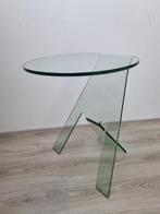 Glazen bijzettafel koffietafel in de stijl van Vittorio Livi, Huis en Inrichting, Glas, 60 cm of meer, Rond, Ophalen of Verzenden