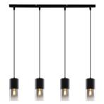 Moderne hanglamp zwart, Huy, Huis en Inrichting, Lampen | Hanglampen, Nieuw, Ophalen of Verzenden, Glas, 75 cm of meer