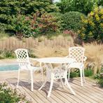 vidaXL 3-delige Bistroset gietaluminium wit, Tuin en Terras, Verzenden, Nieuw, Aluminium, 2 zitplaatsen